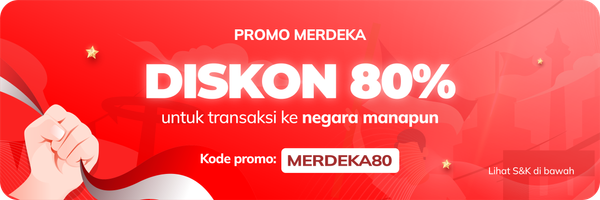 [Promo Habis] Promo Hari Kemerdekaan! Diskon 80% untuk Transfer ke Negara Manapun